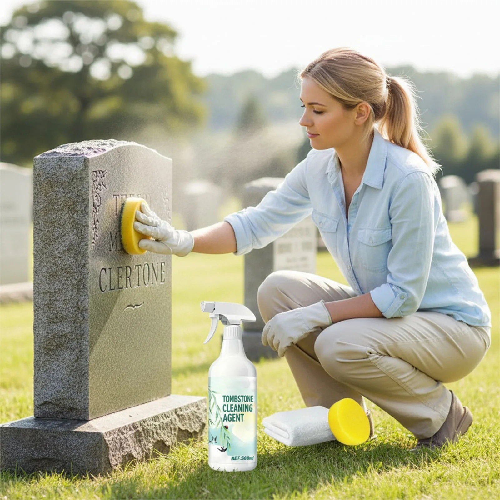 Headstone Cleaner Highly Effective Headstone Cleaning Spray Headstone Restoration Spray for Restoring and Protecting Memorials