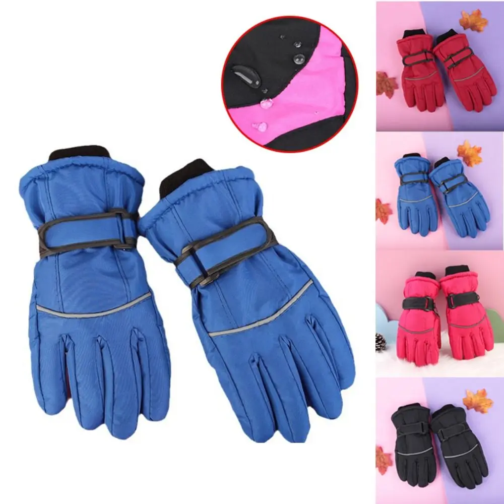 High Quality Waterproof Kids Ski Gloves Thicken Warm Children Gloves Finger Warm Non-slip Winter Mittens