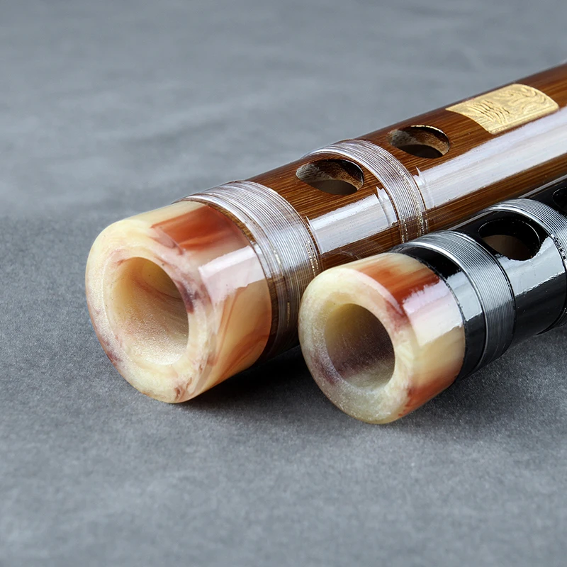 Bamboo Clarinet Vertical Flute Musical Instruments Transparent Line Chinese Handmade Woodwind Instrument C, D, F, G Key Brown