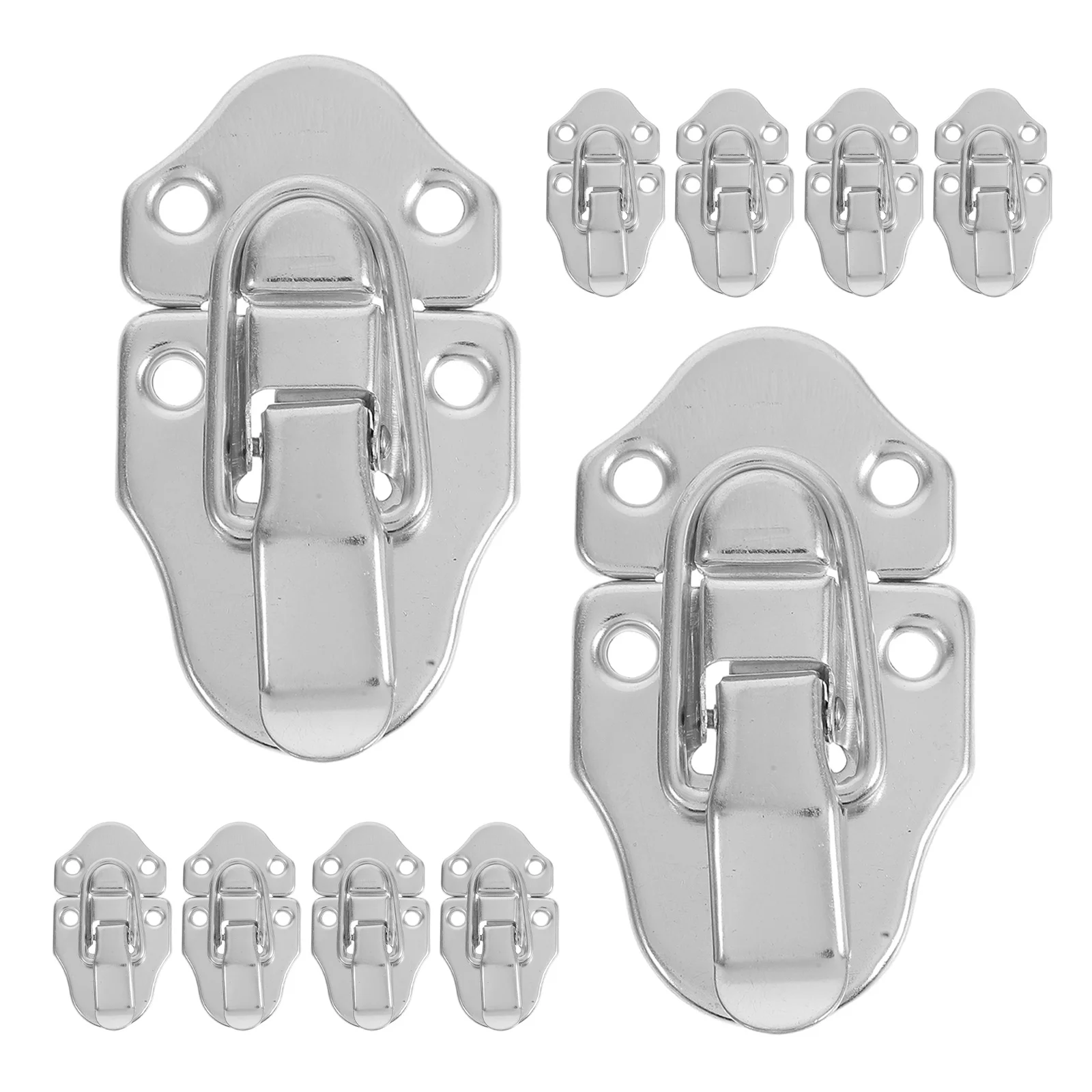 

10Pcs Iron Box Latch Toggle Latch Clamps for Tool Chest Cabinet Rv Garage Shed Door Weatherproof Spring Loaded Lock Fastener