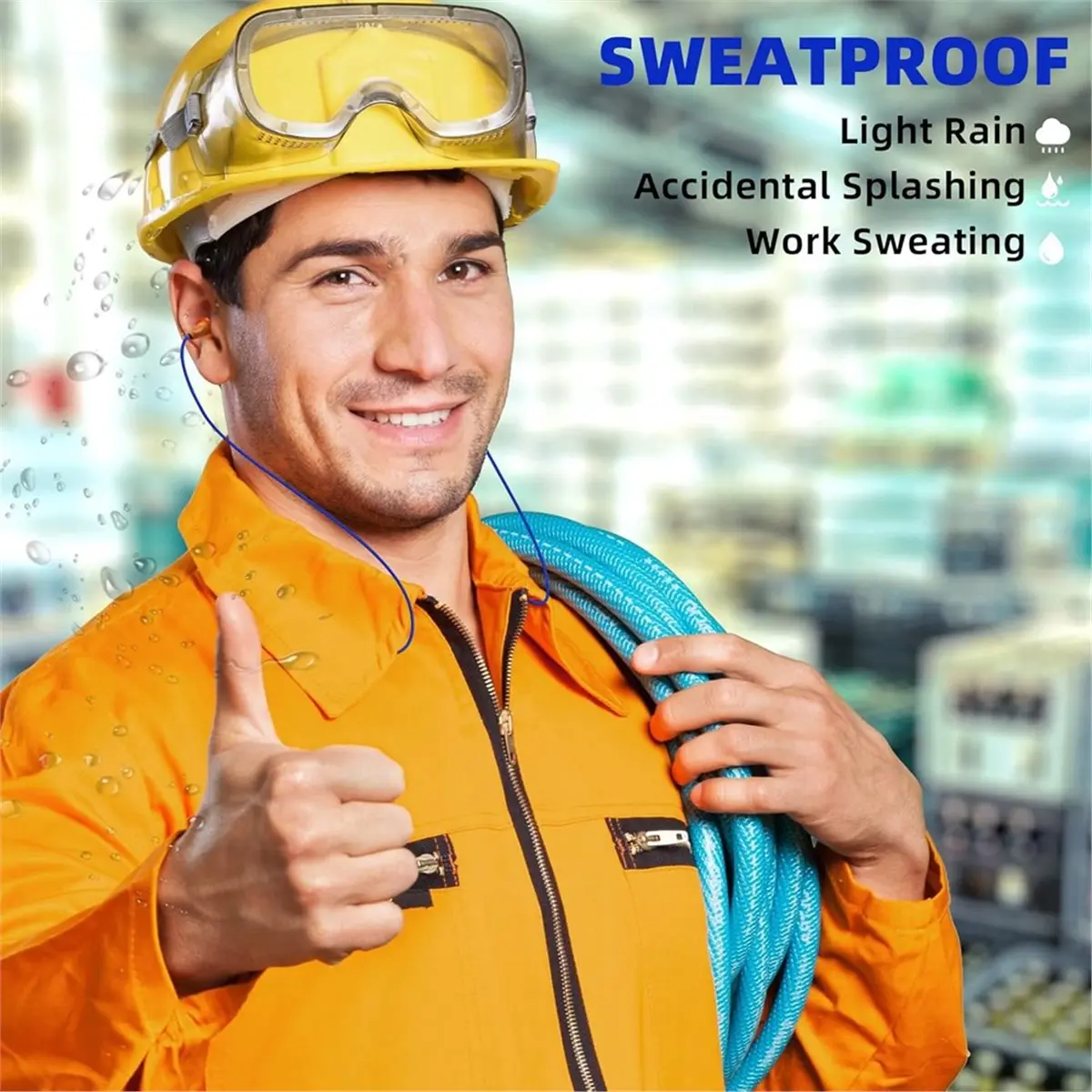 Punctual- Ear Plugs Bluetooth Headphones for Work,Neckband Noise Reduction Earphone Hearing Protection Earbud for Work Safety