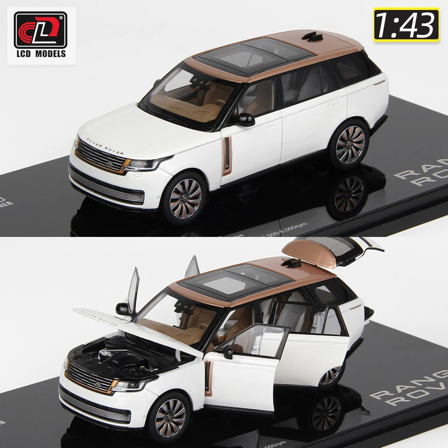 Modèle moulé sous pression LCD CLD, conception entièrement ouverte 1:43, collection d'articles décoratifs statiques du modèle de voiture Land Rover Range Rover