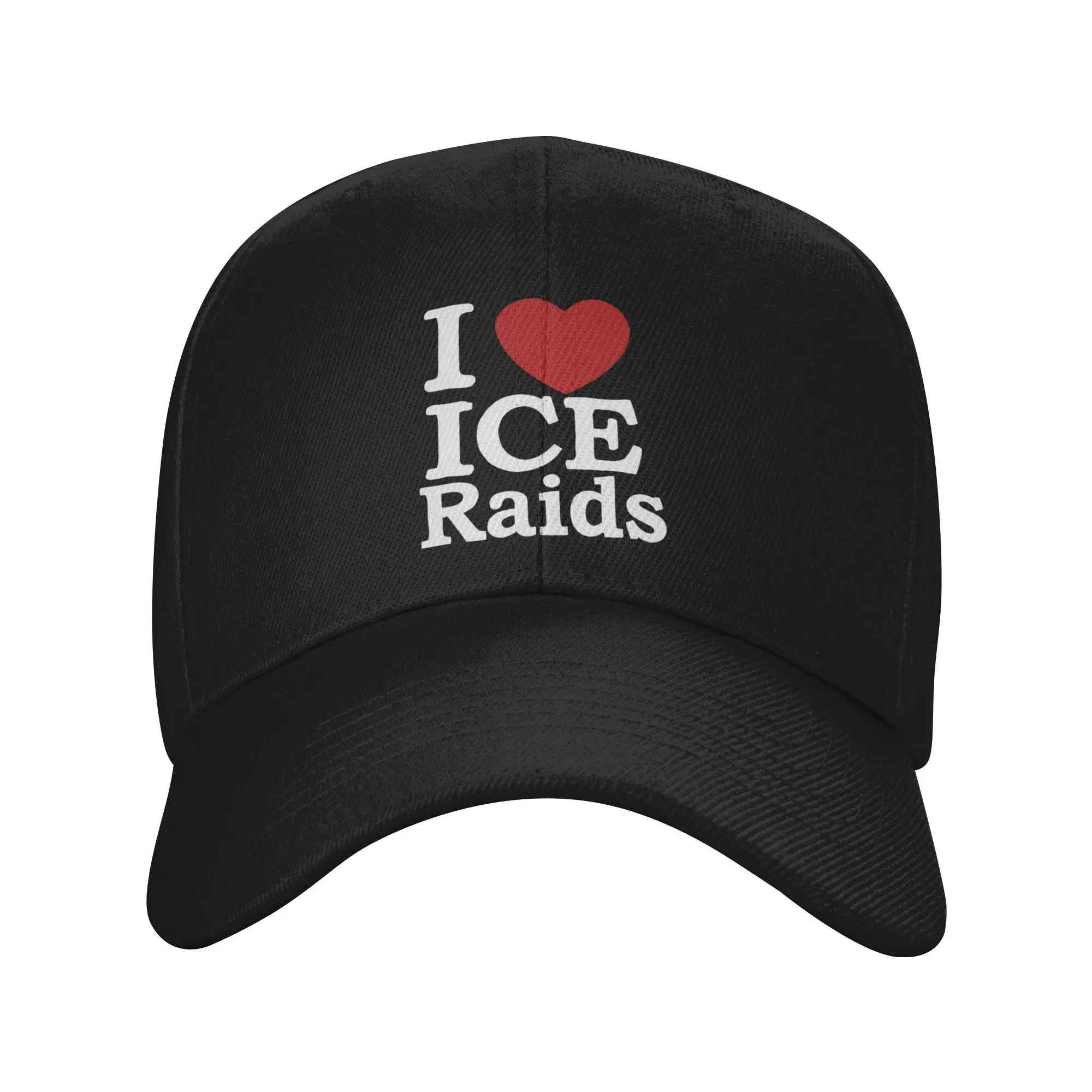 

I Love ICE Raids Baseball Cap Casual Men Adult Trucker Hat Wholesale Print Running Hippie Baseball Caps Gift Idea
