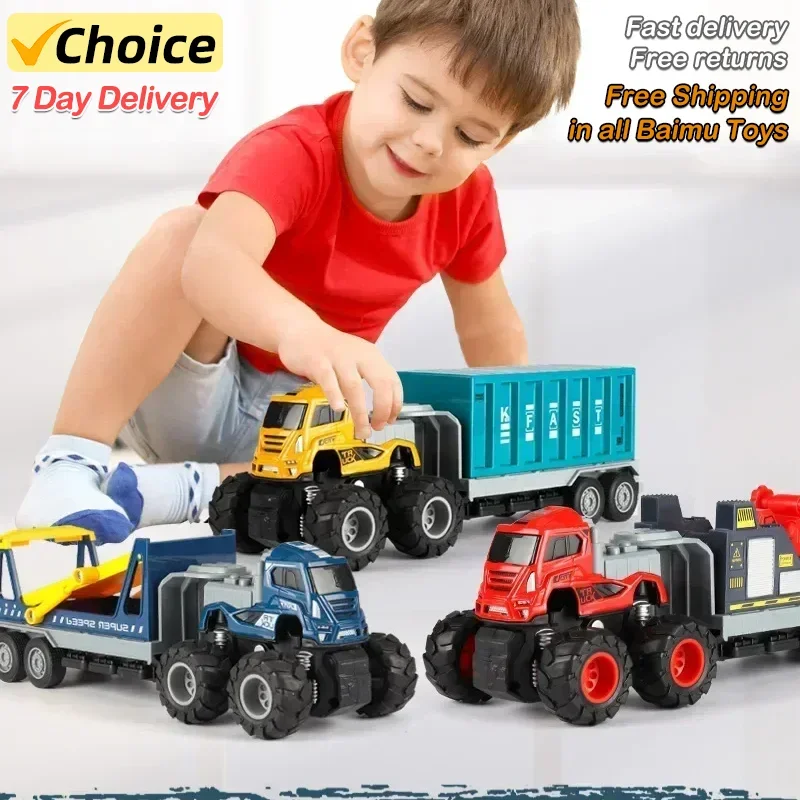 New 2024 Engineering Car Toys Children\'s Large Dumper Inertia Excavator Toys Car Children\'s Toys 2-4 Years Old Birthday Gift