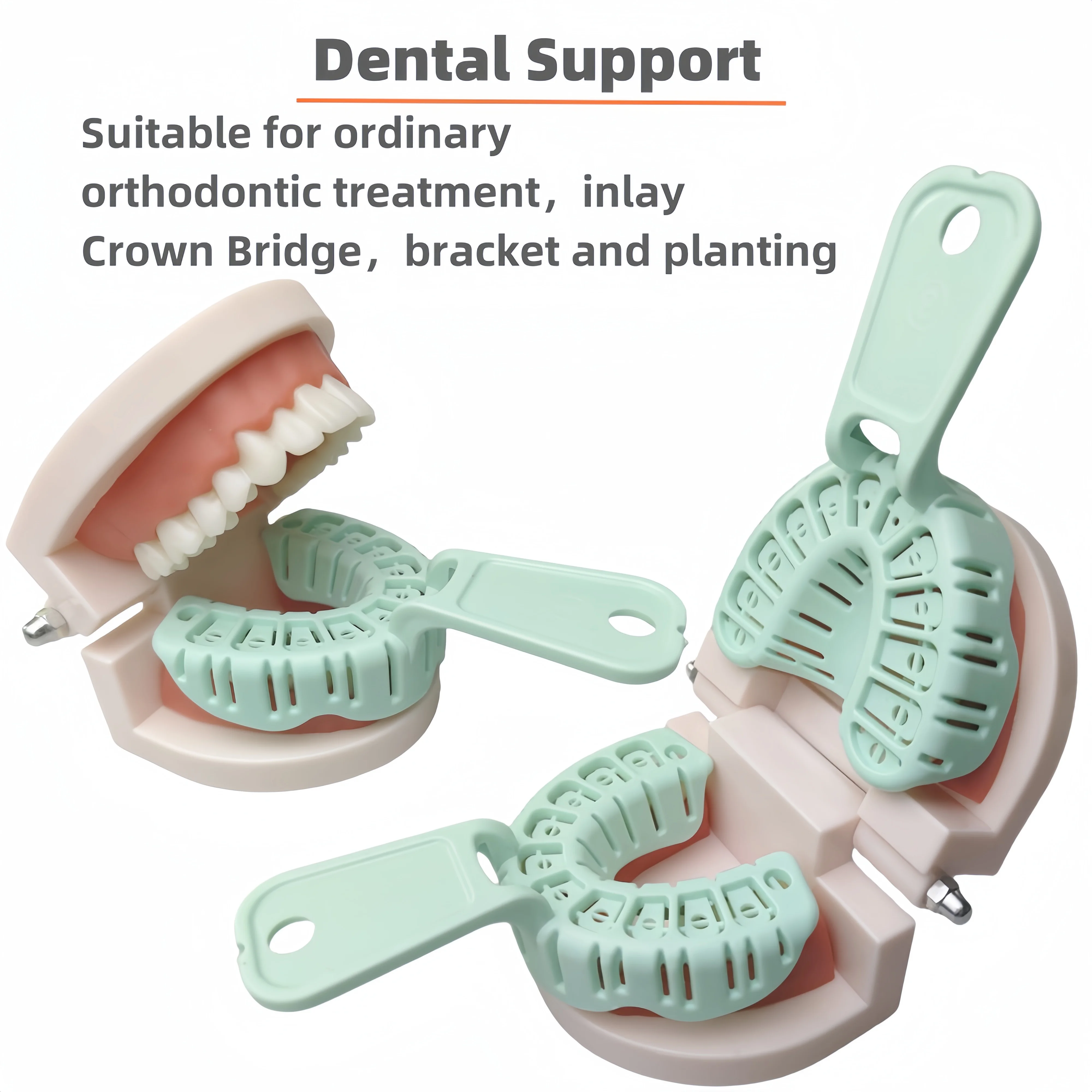 6 szt. Taca na Implant dentystyczny łyżki wyciskowe plastikowe uchwyty na zęby forma gipsowa taca stomatologia stomatologiczna nowe materiały