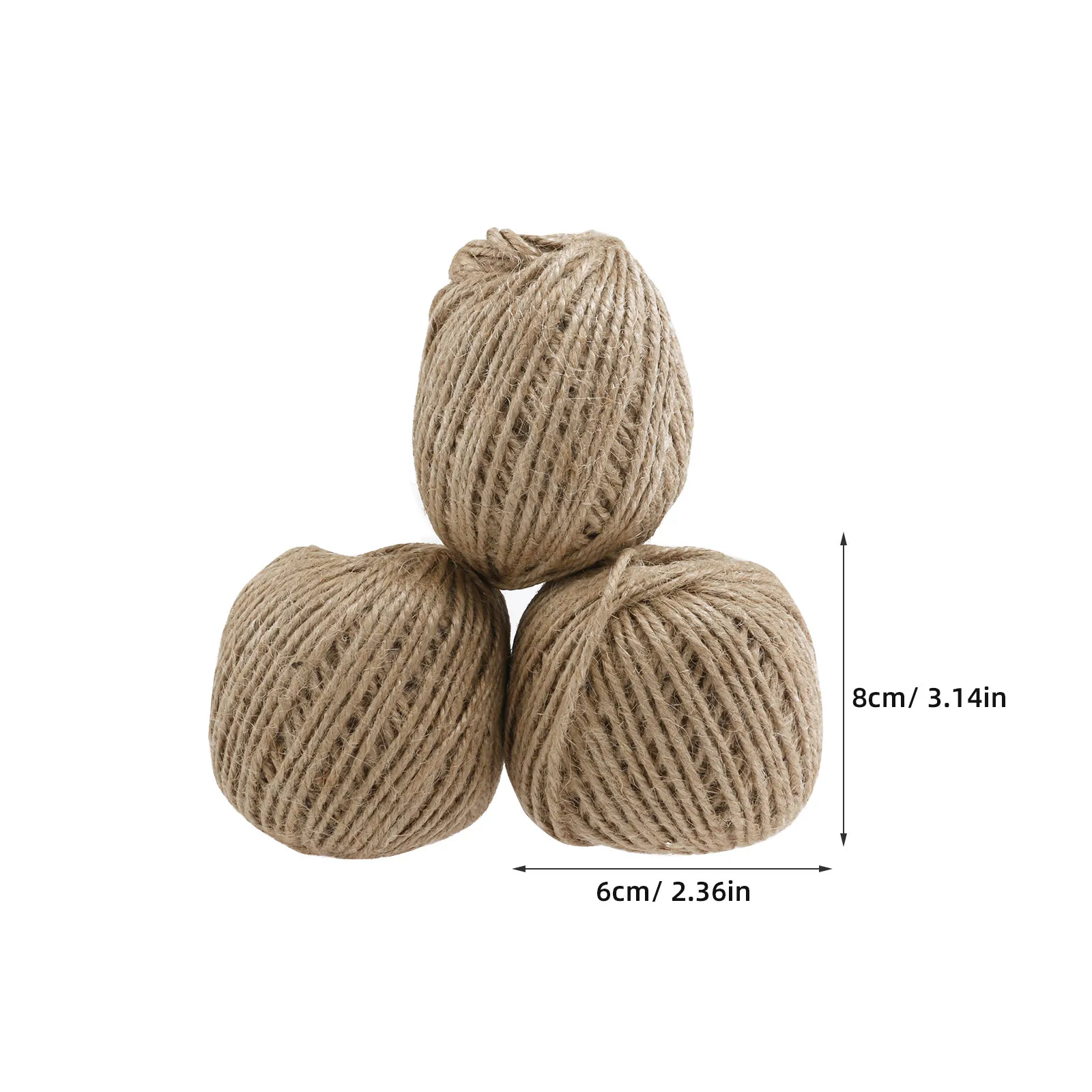 3 Rolls Natural Jute Twine Sisal Brown 55M Per Roll 2Mm Thick 3-Strand Heavy Duty for Gift Packing Gardening DIY Crafts Photo