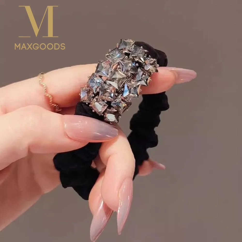 

Модная блестящая резинка для волос с кристаллами в корейском стиле, универсальные резинки для волос премиум-класса, держатели для хвоста, аксессуары для причесок