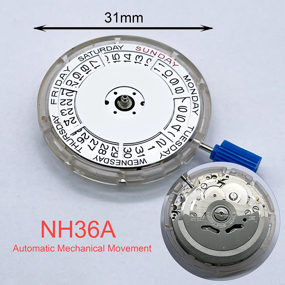 

NH36A Modified Movement Automatic Mechanical Dual Calendar 3H O'clock Watch High Accuracy Movement Mechanical Replacement Parts