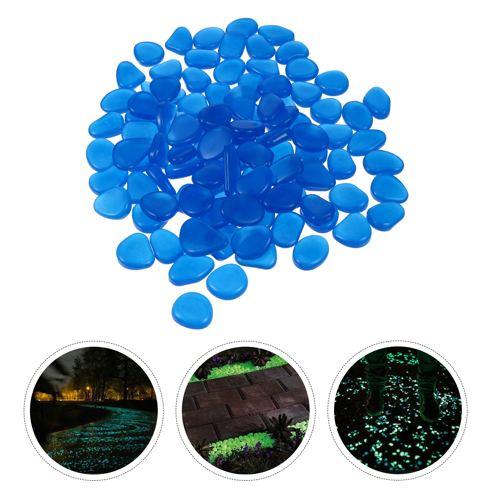 100 Pcs Pebble Luminous Stone Aquarium Garden Rocks Glow Environmentally Friendly Stones Polystyrene Resin Fish Tank