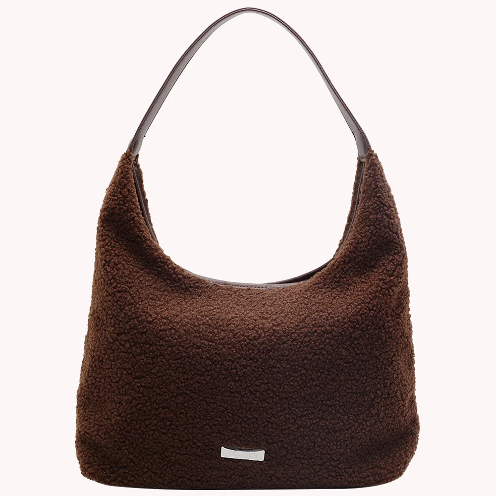 

Plush Shoulder Bag for Women Cute Fluffy Tote Handbag Large Capacity Plush Furry Tote Bag Soft Plush Top Handle Bag Shopping Bag