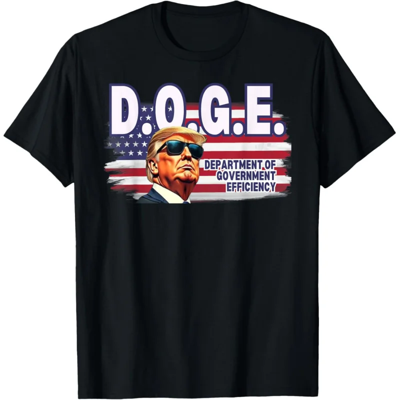 

Trump D.O.G.E. Department Of Government Efficiency USA Flag T-Shirt