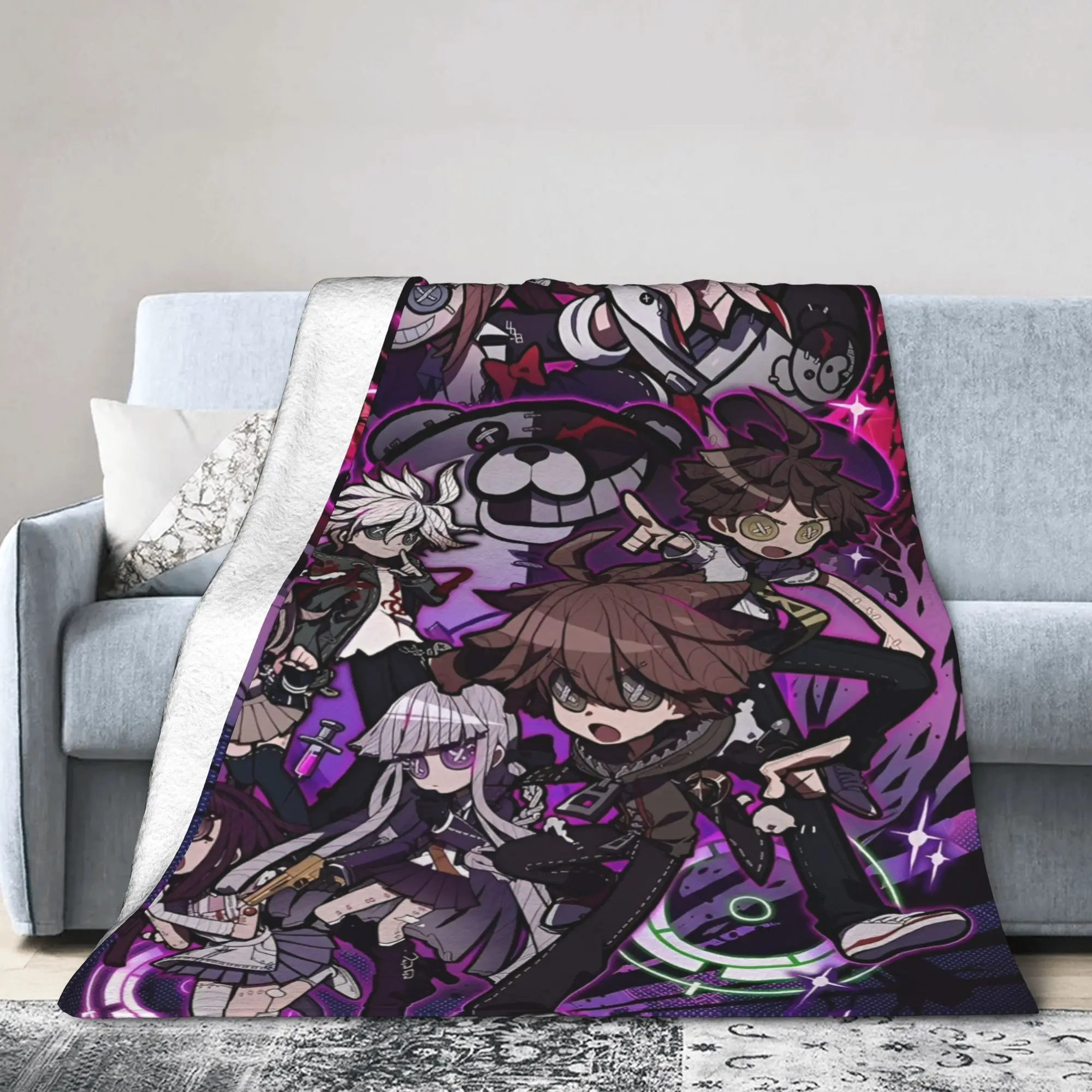 

Новое поступление, одеяло Danganronpa в японском аниме, супер мягкие флисовые уютные одеяла, можно стирать в машине