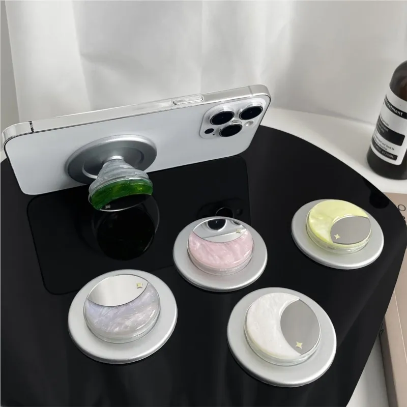 MagSafe Moon Mirror For Magnetic Phone Grip Holder, Pearl Shell Texture Pop Socket with Makeup Mirror for iPhone 17 16 Pro Max - view 3