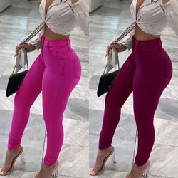 2023 New High Waist Stretch Jeans For Women Fashion Slim Denim Pencil Pants Casual Multicolor female Trousers S-2XL Drop Ship