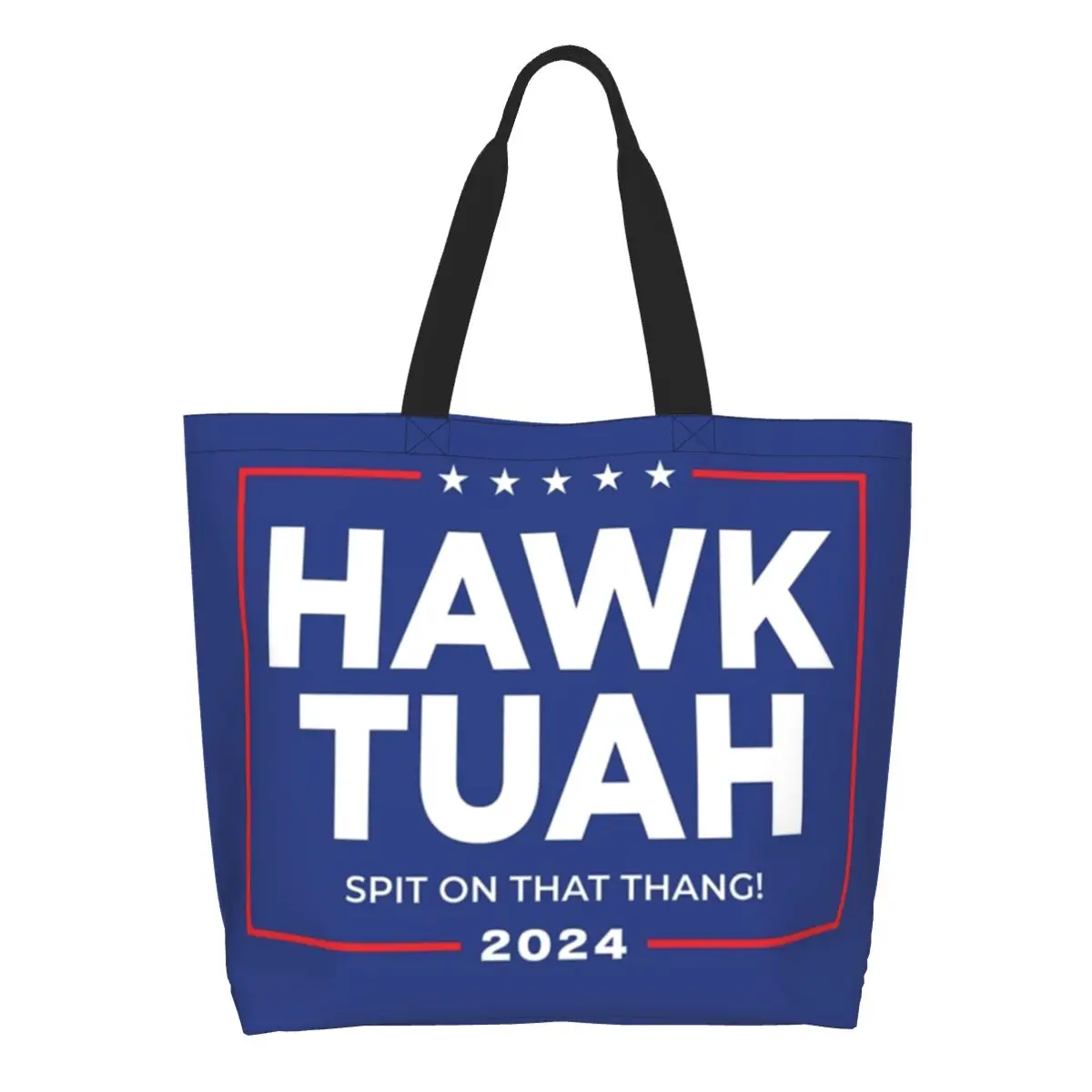 Stylish Man Woman Hawk Tuah Spit On That Thang 2024 Shopping Bag Large Capacity Merch Shoulder Bag