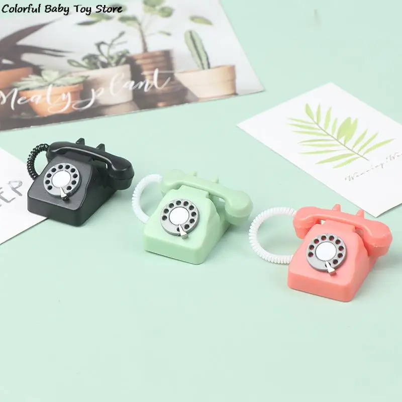 1: 12 casa de bonecas simulatedmini retro telefones móveis decoração para casa de boneca