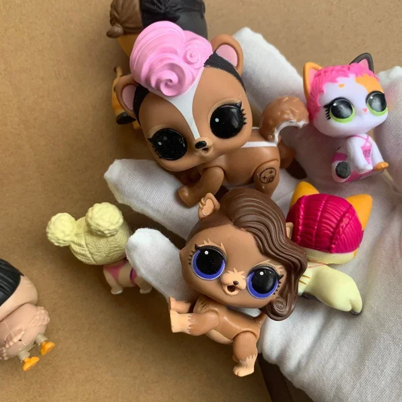 1 pçs original surpresa boneca bebida grito animal de estimação do bebê pássaro cão gato figura de ação modelo limite raro coletar brinquedo presente para o miúdo menina