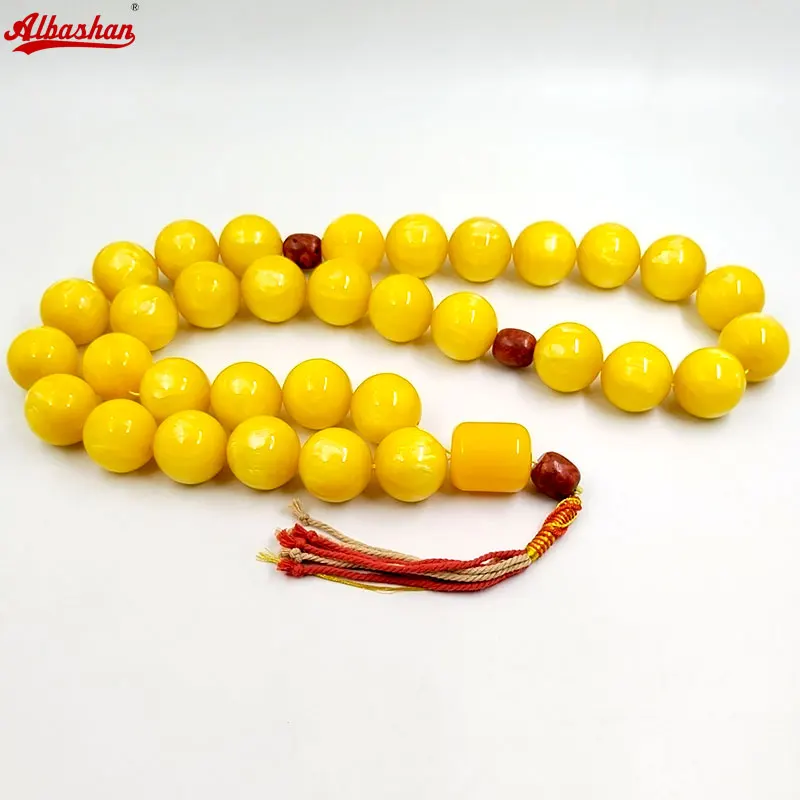 Super Big size Tasbih Yellow Resin Natrual Grass coral muslim Collect art Eid Adha gift islamic Arabic Misbaha rosary