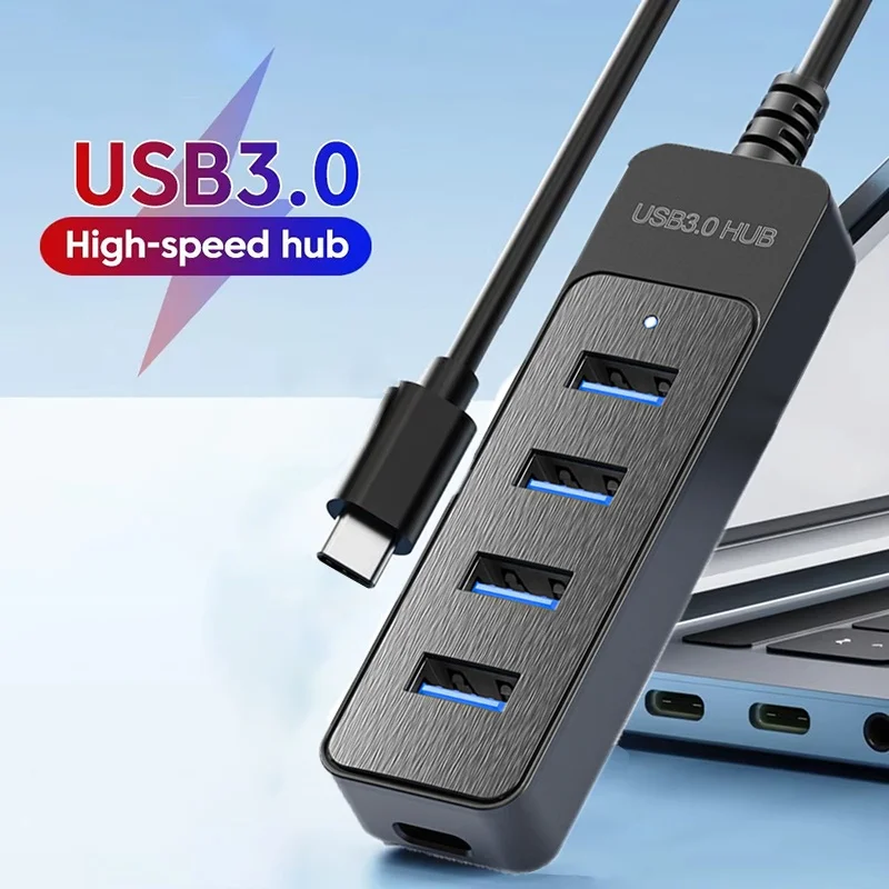 USB 3.0 Power Adapter 4 Port USB Splitter Hub USB Hub Type C HUB Multiple Expander High Speed Hub For Computer Laptops Accessory