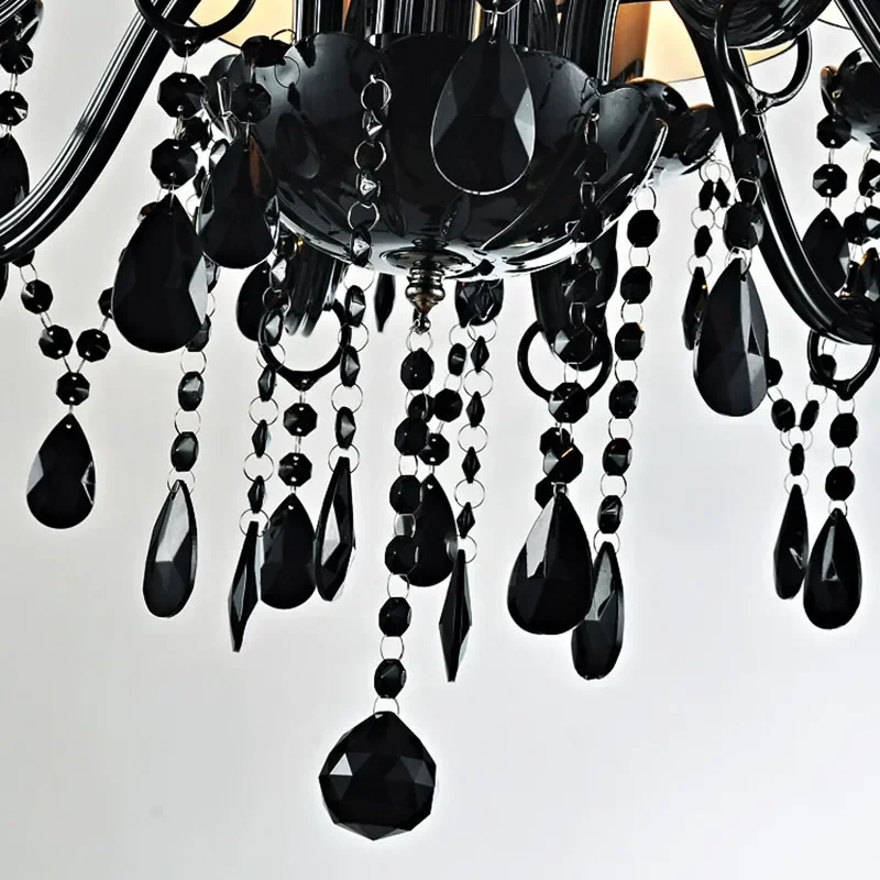 Modern Crystal Chandelier Light Fixtures Ceiling Lustre Black Led Crystal Chandelier For Living room