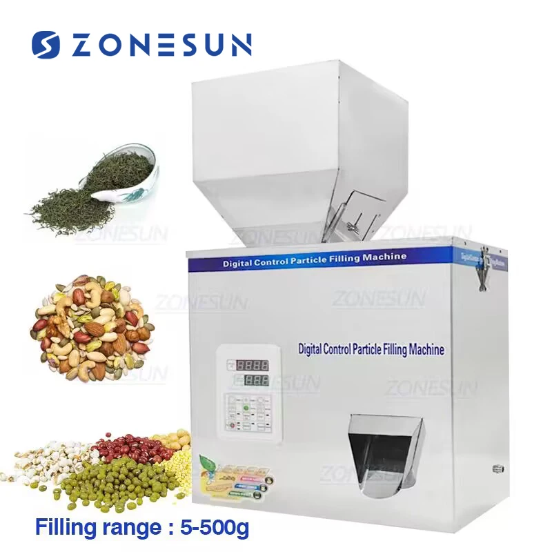 ZONESUN 5-500g Vibration Coffer Bean Tea Bag Sachet Powder Pouch Automatic Racking Weighing Filling Machinery