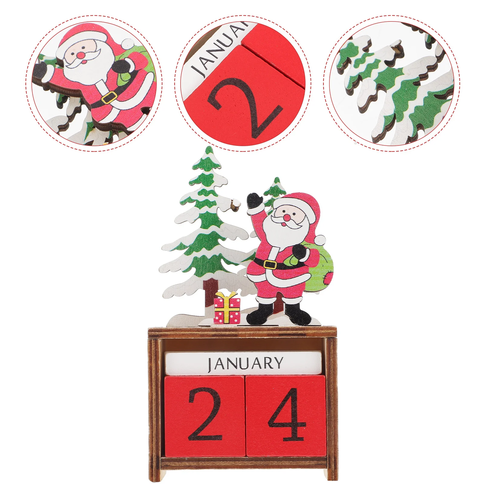 

1pcs Christmas Advent Calendar Wooden Block Countdown Calendar For Christmas Xmas Decoration Home Decor Tabletop Desk Ornament