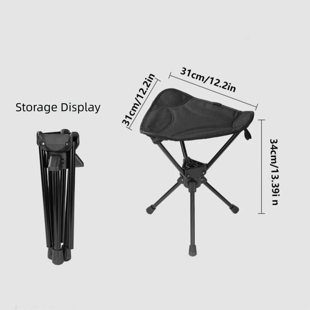 Three Legged Folding Rotating Stool Wear-resistant Foldable Fishing Chair Strong Load-bearing Multifunctional Camping Stool - view 5