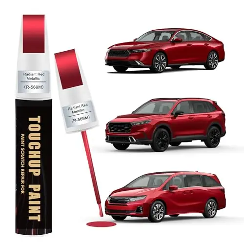 Radiant Red Metallic(R-569M) Car Paint Touch Up Pen Compatible with Honda,Automotive Scratch Remover for Nicks & Chips Repair