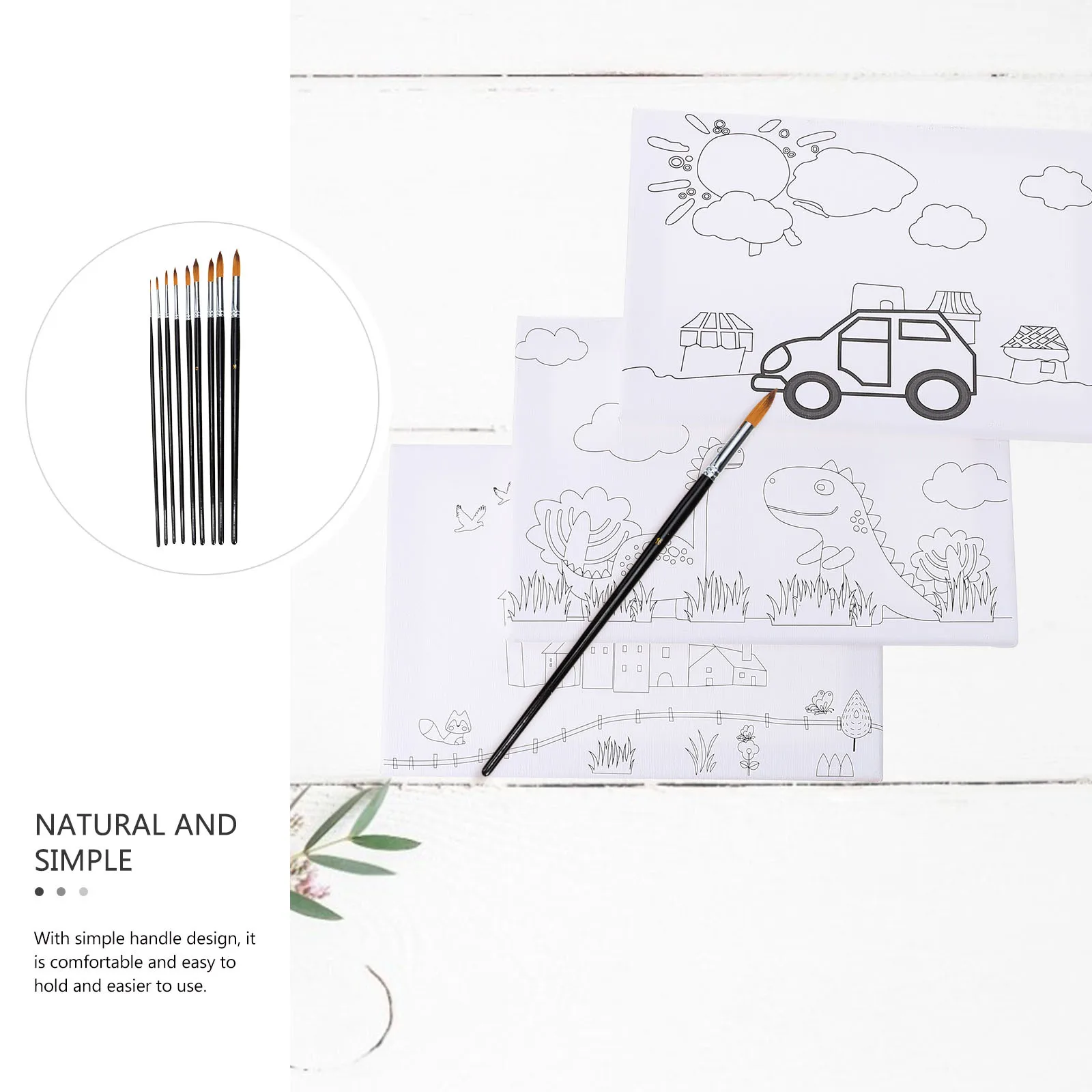 

9pcs Paint Brush Set Watercolor Acrylic Painting Supplies For Artists Students Body Art Drawing Professional Pinceles Para