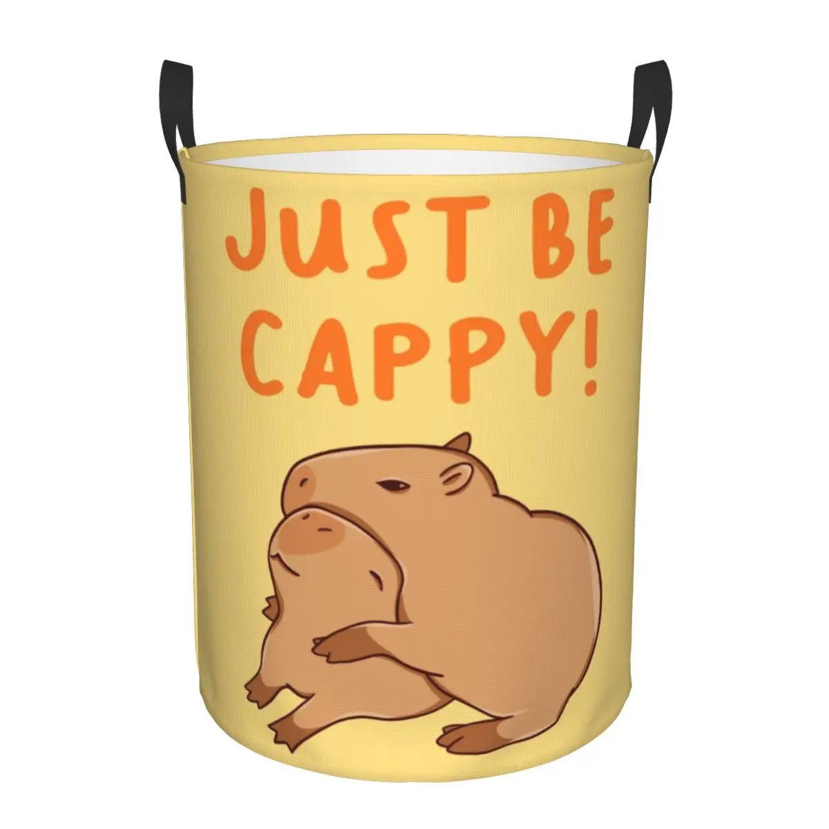 Just Be Cappy And Hug A Capybara Laundry Basket Foldable Clothes Hamper for Nursery Kids Toys Storage Bag