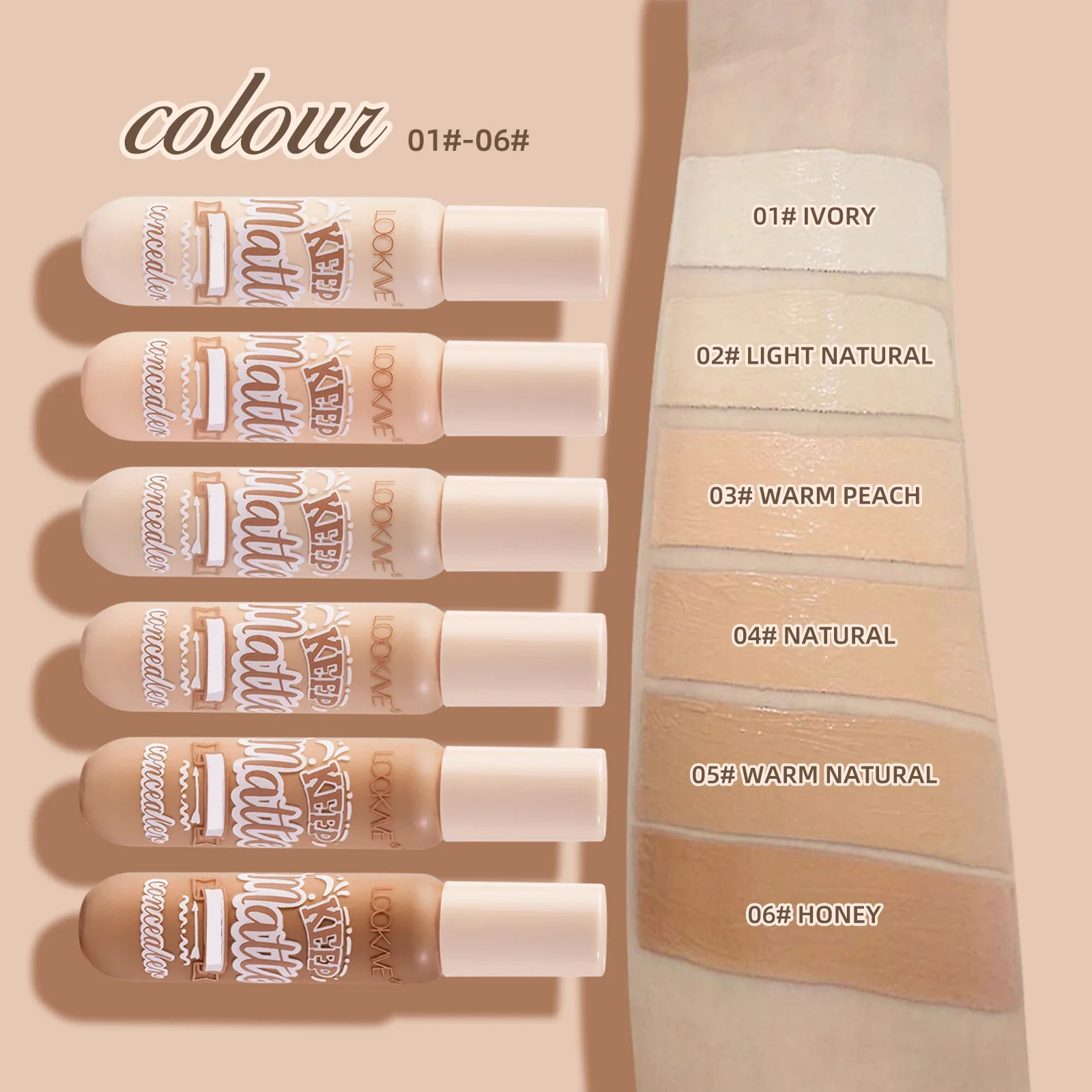 Vloeibare Concealer Stick Foundation Crème 6 Kleuren Hydraterende Volledige Dekking Acne Donkere Cirkel Natuurlijke Matte Concealer Crème Make-Up