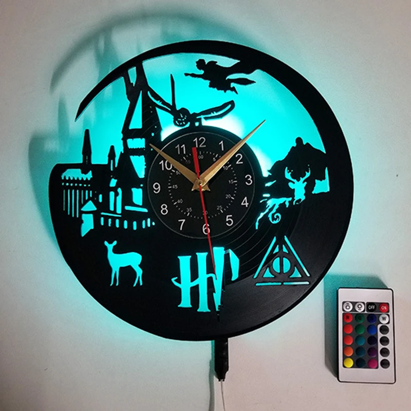 Hogwarts-Express Vinyl Record Wall Clock LED Light 12 \