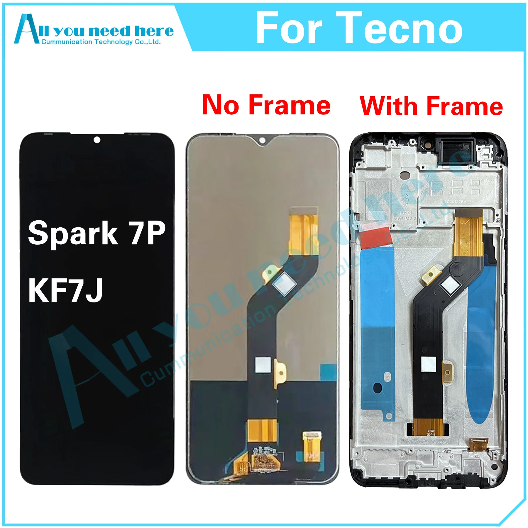 

100% Test For Tecno Spark 7P KF7 KF7j Spark7P LCD Display Touch Screen Digitizer Assembly Repair Parts Replacement