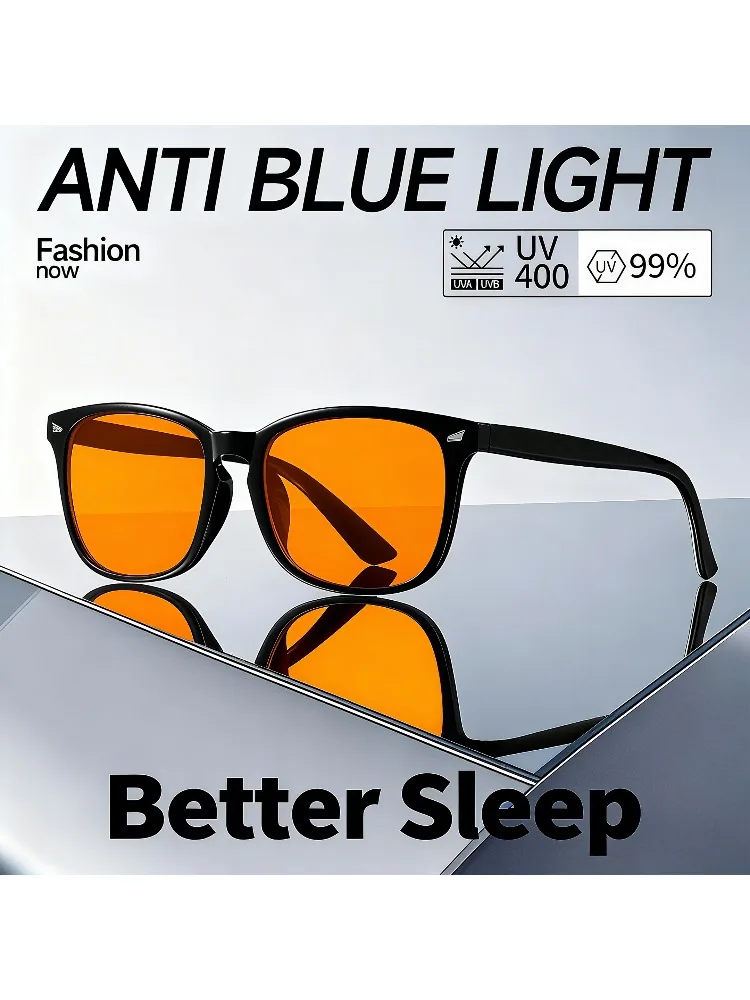 Blauwlichtbril Heren Slaapbril voor blauw licht Blokkerende rode lens voor computergaming Verminder vermoeide ogen Blauwlichtbril - afbeelding 2