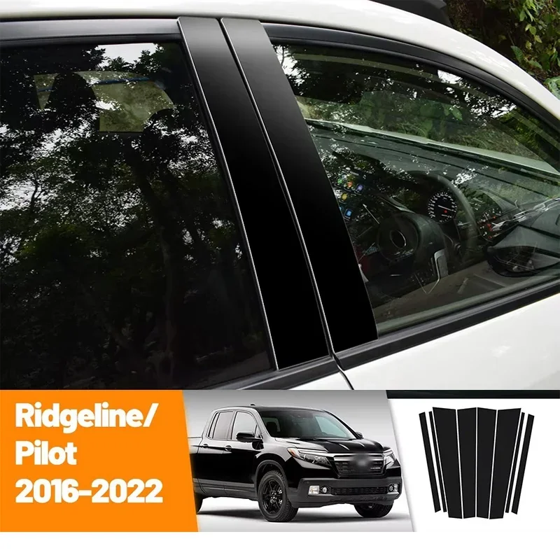 

For Honda Ridgeline Pilot 2016-2022 2017 2018 2019 Black Carbon Fiber Doors and Windows B C Pillars Column Decorative Stickers