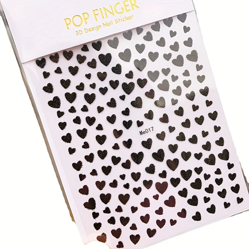 2 個の新しいバレンタインデーネイルアートステッカー 5 色ラブハートネイルアートステッカー