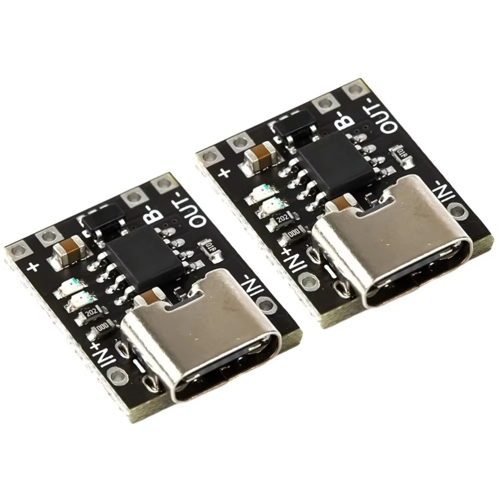 لوحة شاحن بطارية ليثيوم أيون USB-C آمنة وصغيرة 3.7 فولت 4.2 فولت 1A توقف شحن تلقائي مع قابس حماية وتشغيل لبطارية 18650