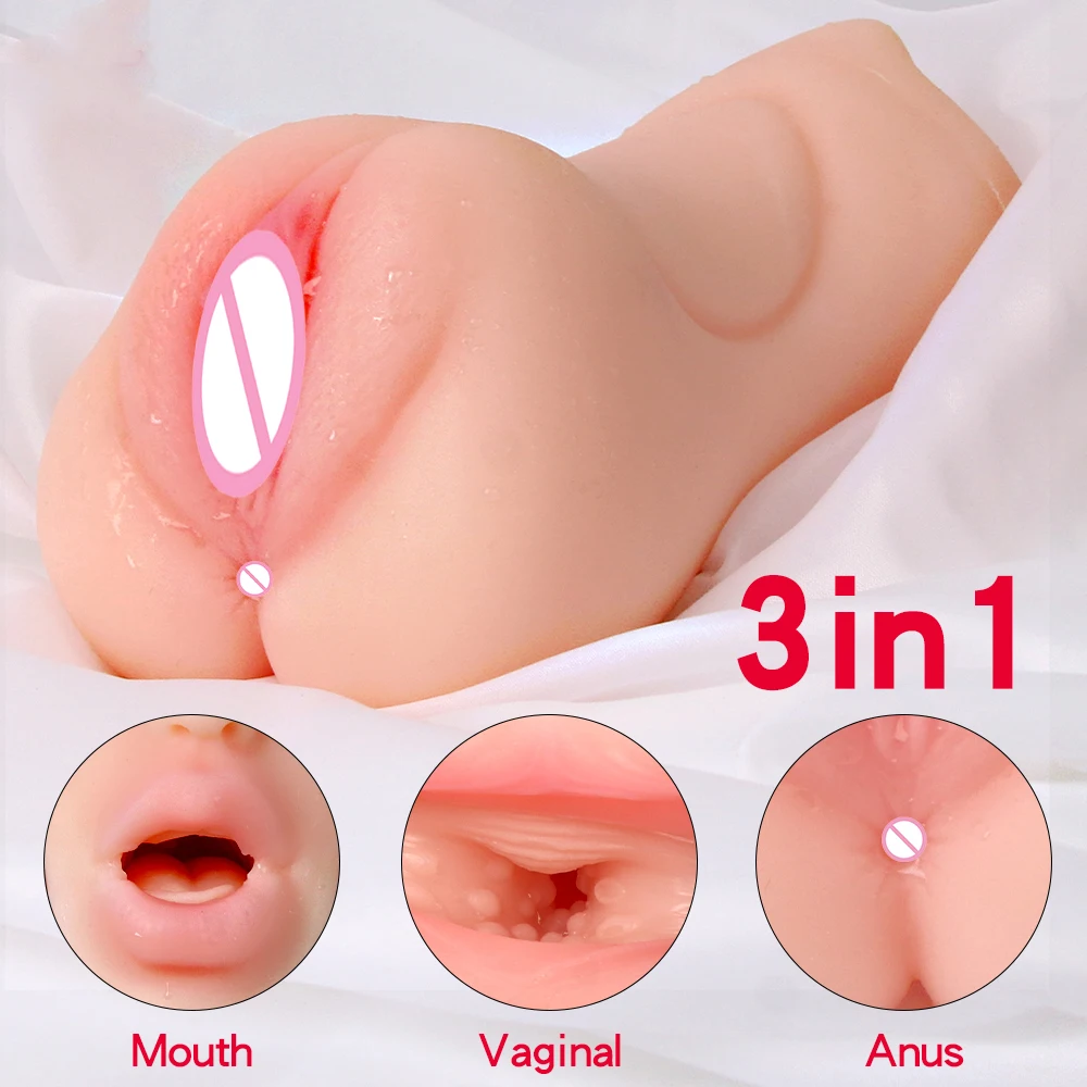 3 In 1 MALE PUSSI MASTURB CUP Artificial Vaginal Reusable Realistic Vagina Masturbator For Men Adults Masturbating Sexy Toys 18