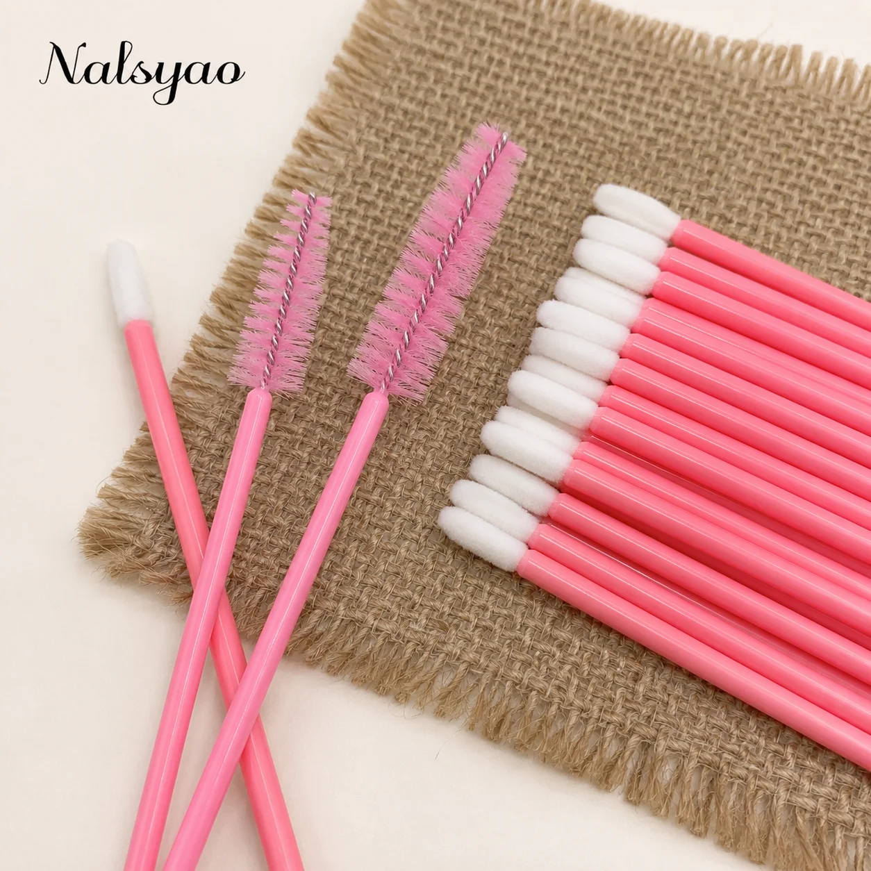 CNKESS 50PCS Disposable Eyebrow Eyelash Brushes 50PCS Lip Brushes  Mascara Wand Makeup Applicators Kit Eyelash Extension Brush