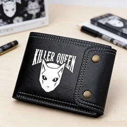 JoJo's Bizarre Adventure Anime Short Wallets Cartoon Kujō Jōtarō ID Card Holders Pu Leather Coins Purses Cartoon Money Bags