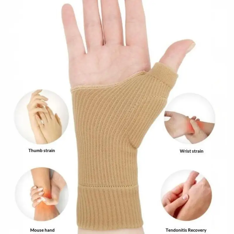 1 Paar Handgelenk-Daumen-Kompressionshandschuhe für Arthritis, atmungsaktive Stützbandage, gestrickte Fingerverletzungsschoner, Sport-Sicherheits-Handgelenkbandage – Detail 8