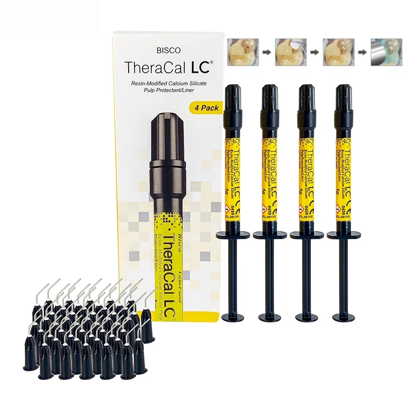 1/4PCS TheraCal+LC Light Curing Calcium Hydroxide, Dental Resin for Direct Pulp Capping & Pulp Protection.