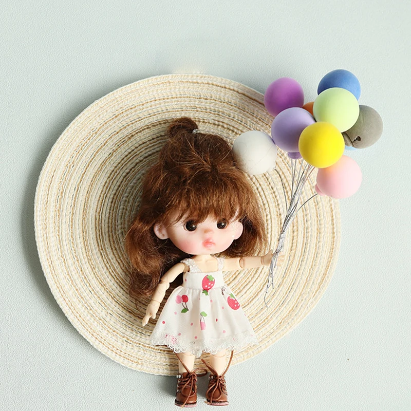 10 pièces/ensemble maison de poupée Miniature ballons colorés modèle maison de poupée Mini jeu de nourriture jouet accessoires (mélange de couleurs)-jouet