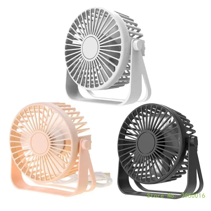 Mini Portable Fan USB Desk Fan Table Strong Quiet Operation 3 Speed Wind 360° Rotatable Standing fans for Room