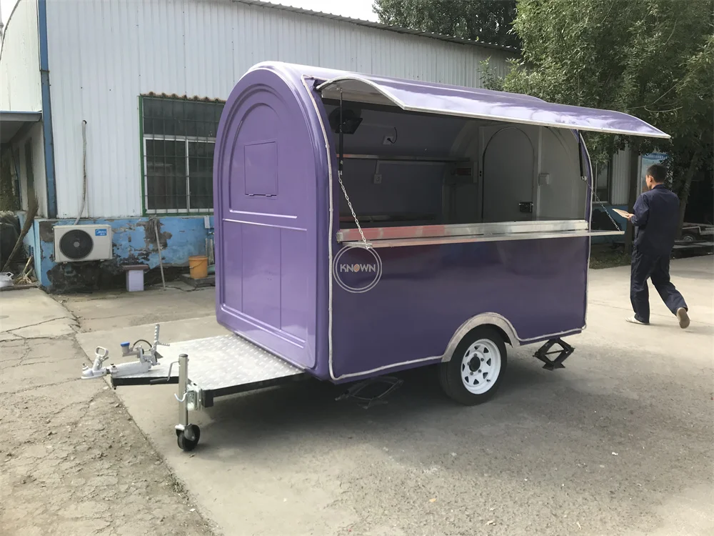 

Fast Food Trailer Hot Dog Coffee Cart Custom Fully Kitchen Equipments Ice Cream Snack Kiosk Concession Food Truck Van