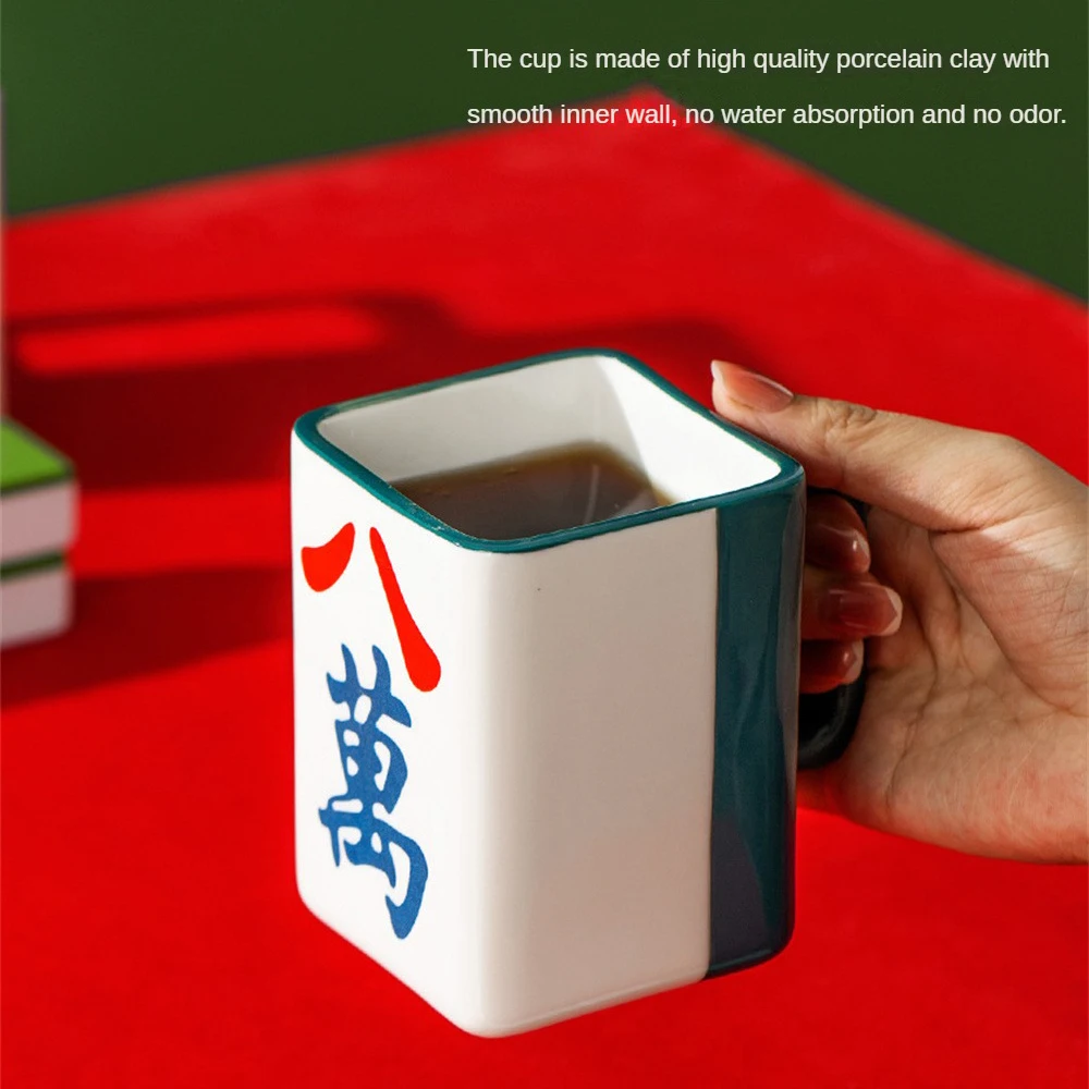 Chinese Drinking Cups Personalized Mahjong Ceramic Cups New Year Gift Creativity Coffee Cup Mahjong Coffee Cups Retro