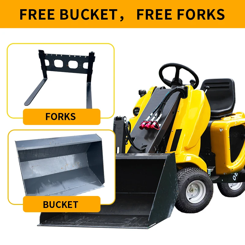 Compact wheeled loader, mini loader, high lifting capacity, compact wheeled loader, suitable for livestock and agriculture