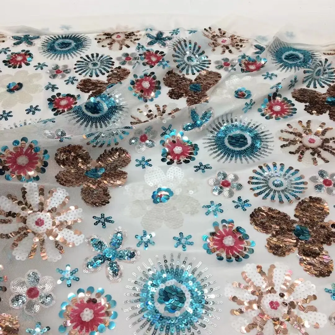 

high quality African lace fabric with sequin material for S-1308335 Nigeria sewing wedding dress