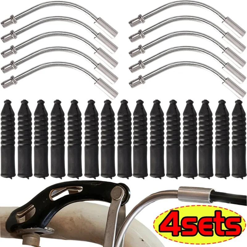 

Housing Mountain Bike V Brake Cables Housing Guide Aluminum Steel Kit with Dust Cover Angle Bend for Braking Performance Upgrade