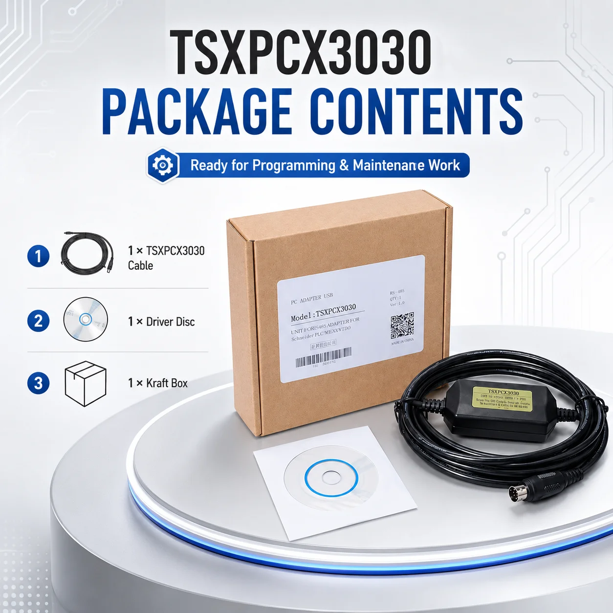 Кабель для программирования ПЛК TSXPCX3030 3M, USB-кабель для загрузки данных с 8-контактным разъемом для Schneider Twido NEZA, стабильная связь 5В
